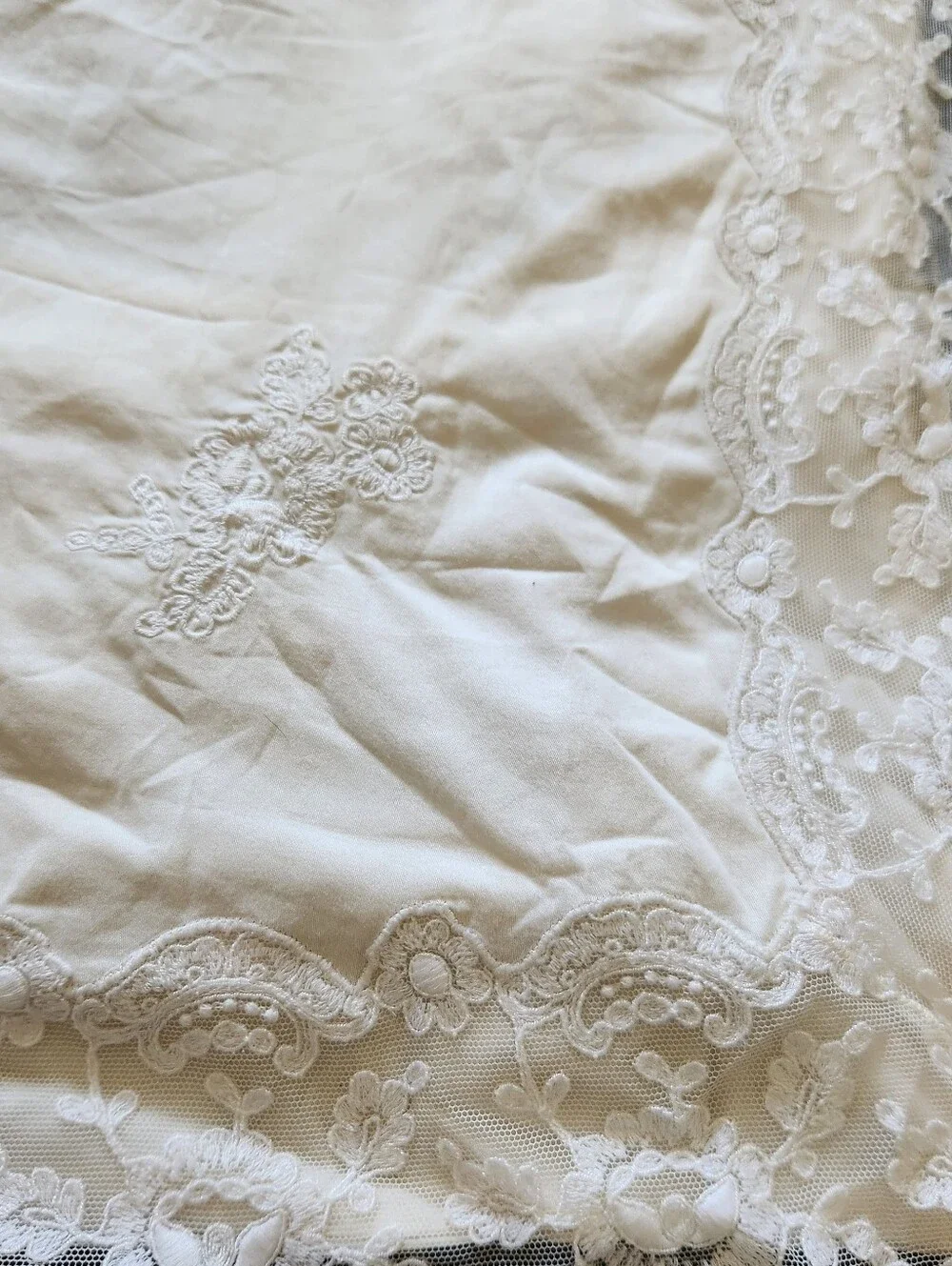 SCHWEITNER LINEN Sham White Lacy Vintage Made In Italy Embroidered 20 x 22